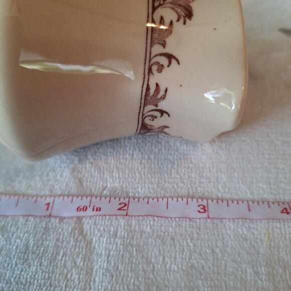 Mayer China Curtis 3.5" Creamer Pitcher Detailed Elegant Almond & Brown in Color - Picture 6 of 6